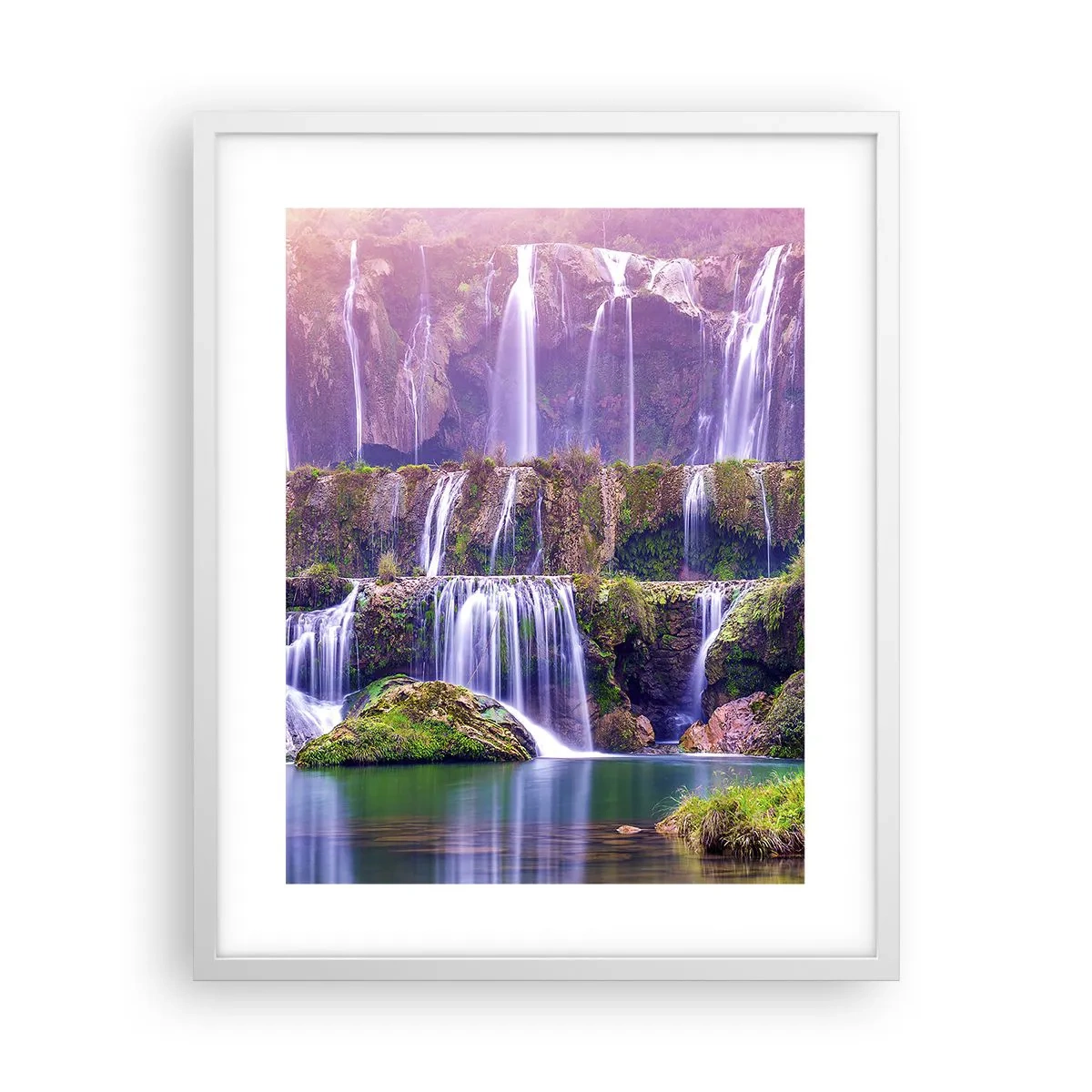 Plakát v bílém rámu - Schody do nebe - 40x50 cm