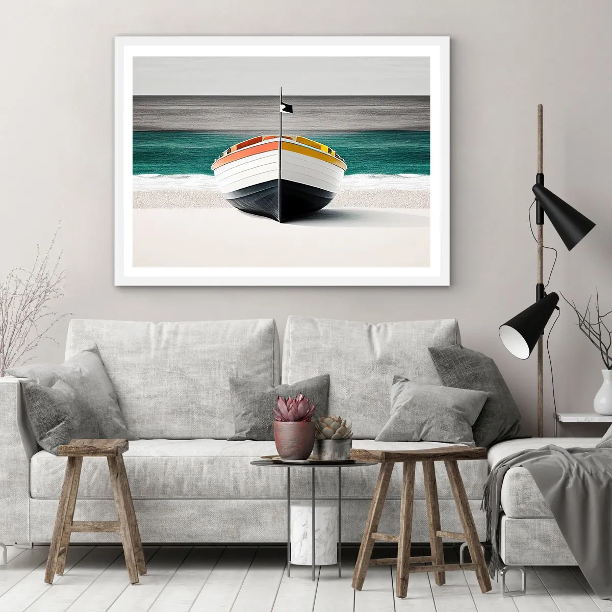 Plakát v bílém rámu - Na správném místě - 50x40 cm