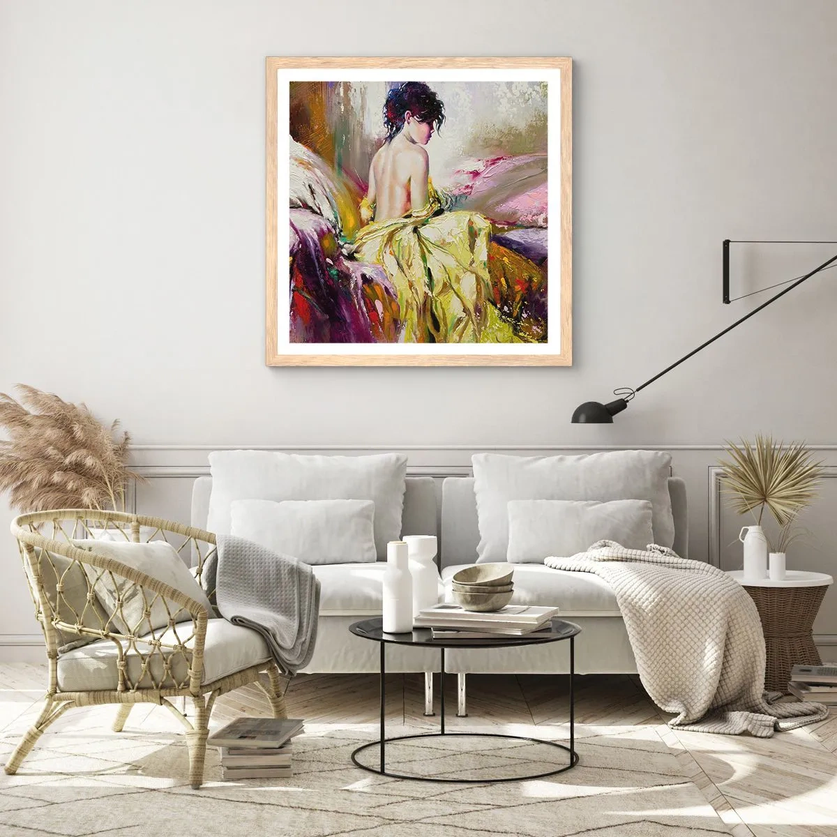 Plakát v rámu světlý dub - Mezi ústy a okrajem poháru - 50x50 cm