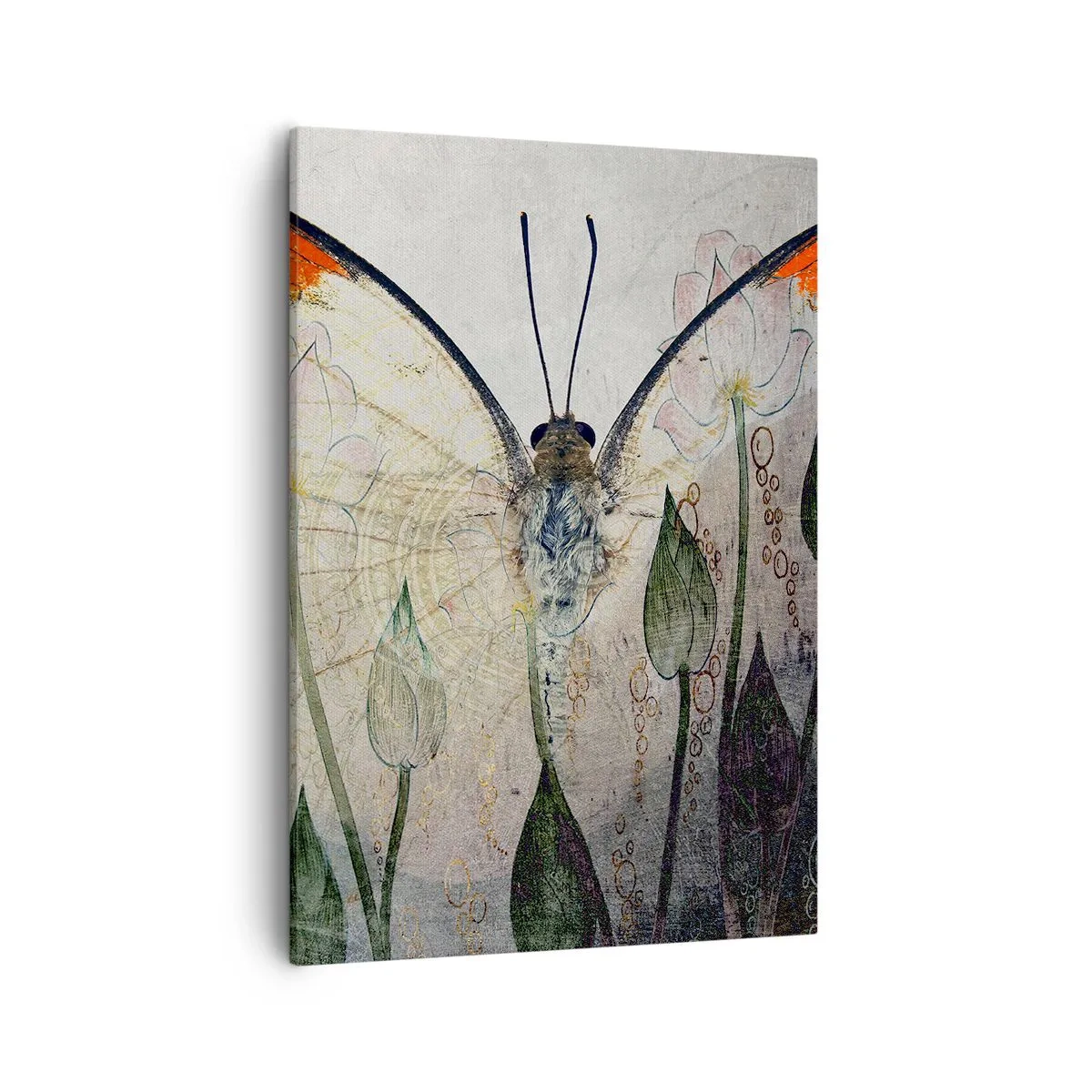 Obraz na plátně - „Kde se motýl houpá na trávě“ - 50x70 cm