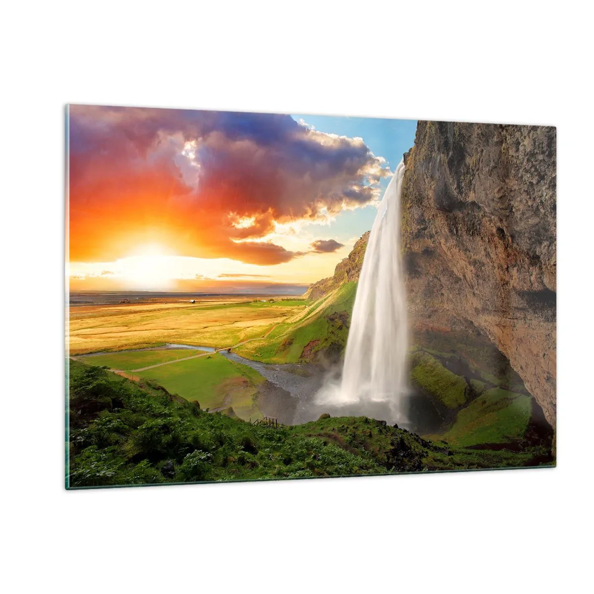 Obraz na skle - Vrchol islandského léta - 120x80 cm