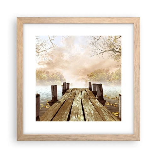 Plakát v rámu světlý dub - Jemný smutek podzimu - 30x30 cm