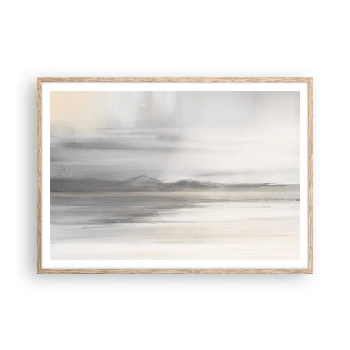 Plakát v rámu světlý dub - Zamyšlená dálka - 100x70 cm