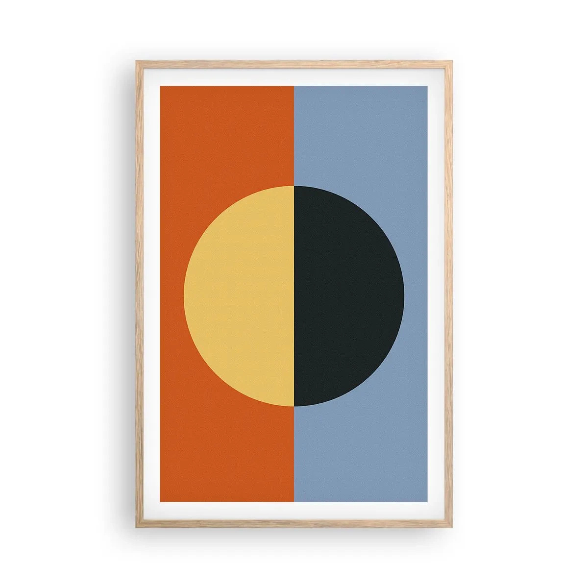Plakát v rámu světlý dub - Kompozice tepla a chladu - 61x91 cm