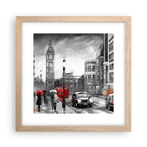 Plakát v rámu světlý dub - Vůbec ne šedé město - 30x30 cm