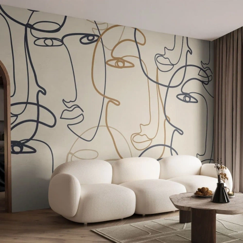 Fototapeta Standard Eco - Portrét znásobený - Abstrakce, Tvář, Grafika - 200x140 cm