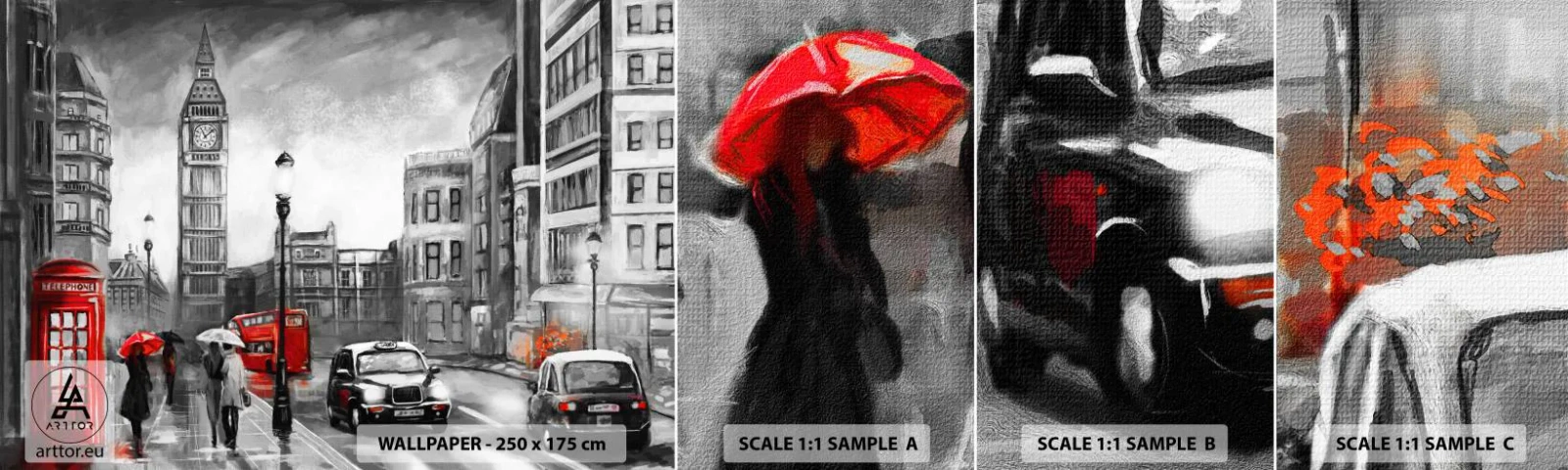 Fototapeta Vzorek Standard Eco - Vůbec ne šedé město - Londýn, Město, Architektura - 100x30 cm