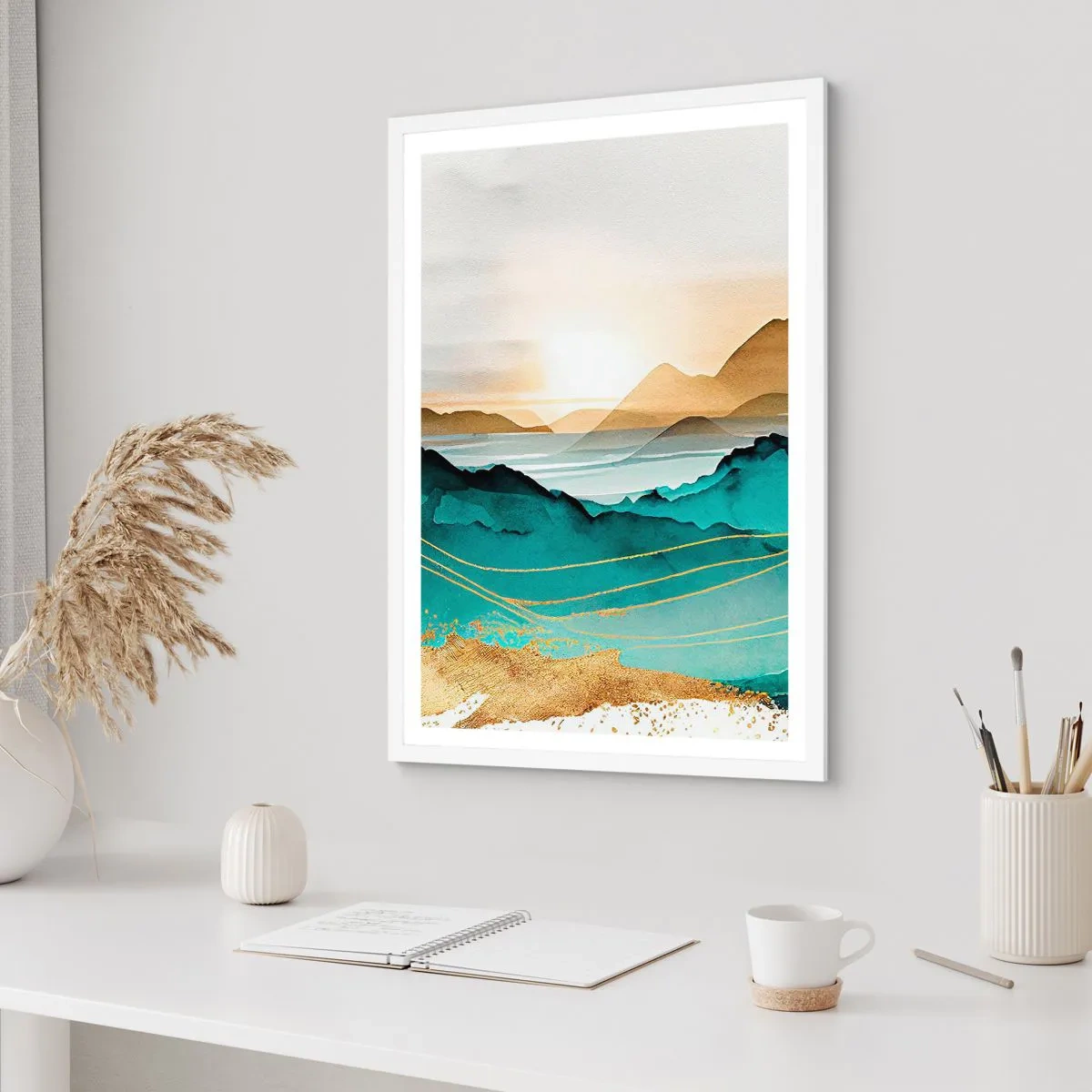 Plakát v bílém rámu - Na pokraji abstrakce – krajina - 30x40 cm