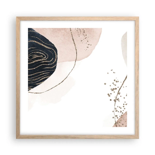 Plakát v rámu světlý dub - Vše plyne - 50x50 cm