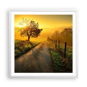 Plakát v bílém rámu - Medové odpoledne - 60x60 cm