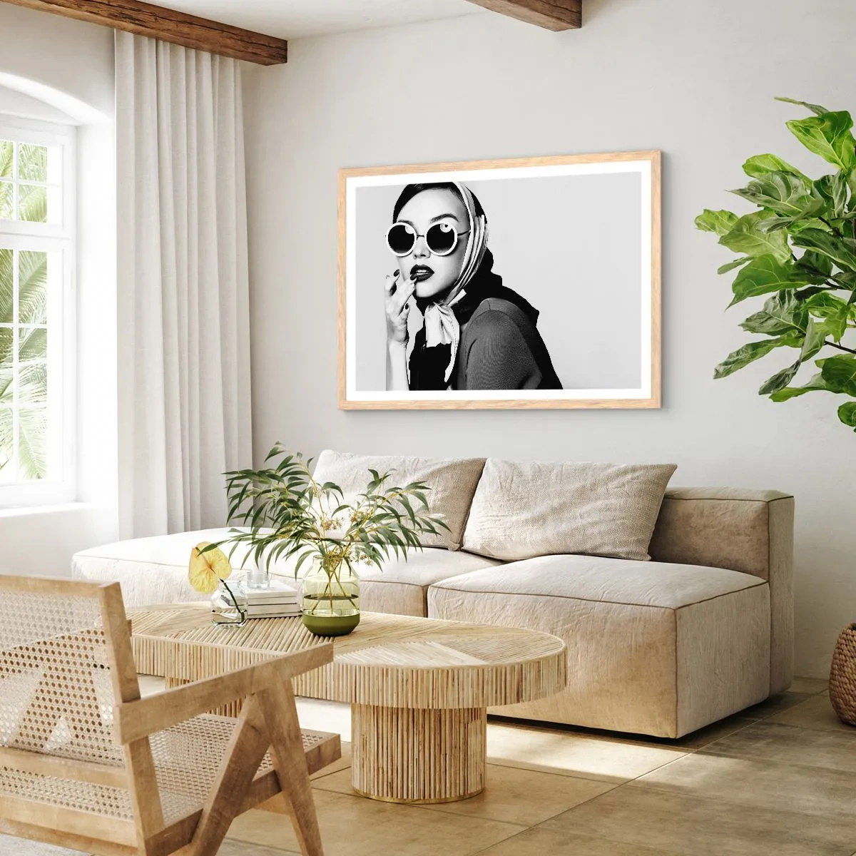 Plakát v rámu světlý dub - Pozdravy z 60. let - 91x61 cm