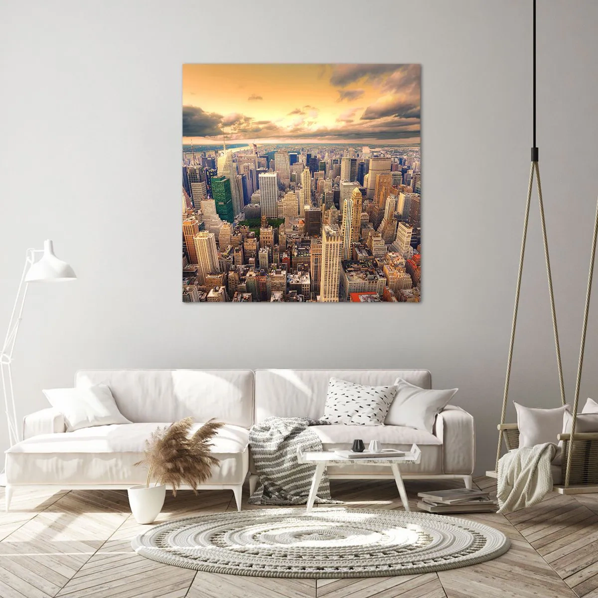 Obraz na plátně - Pozlacené Metropolis - 60x60 cm