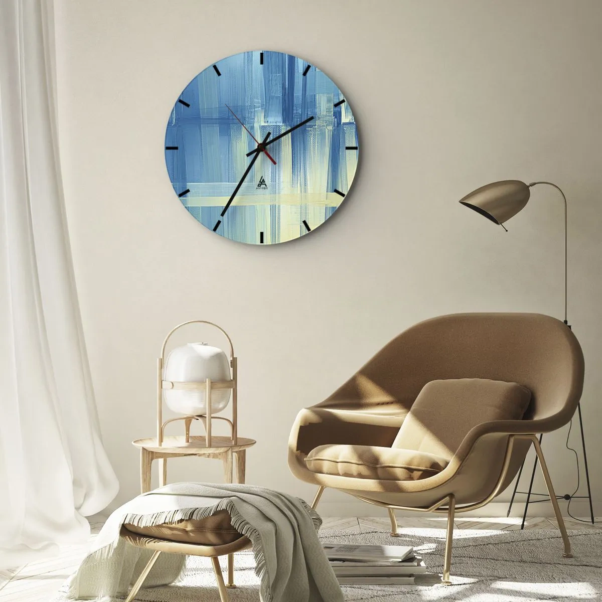 Nástěnné hodiny - Kompozice v tyrkysu - 30x30 cm