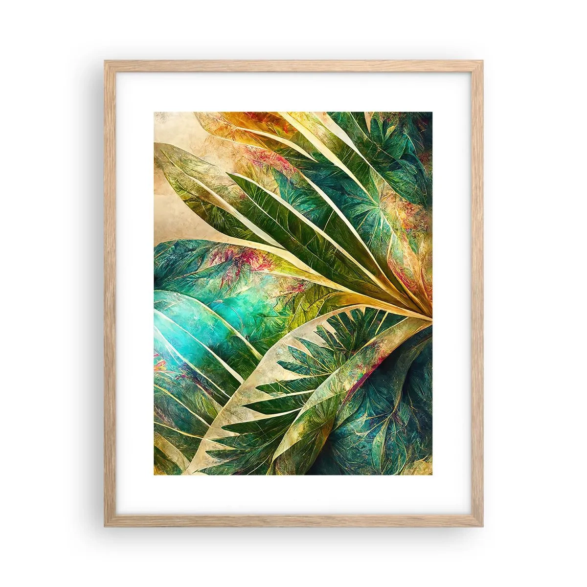 Plakát v rámu světlý dub - Barvy tropů - 40x50 cm