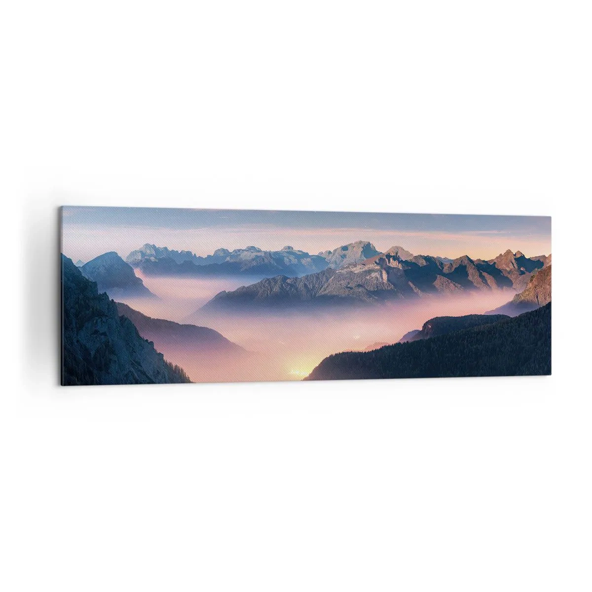 Obraz na plátně - Světlo v údolích - 160x50 cm
