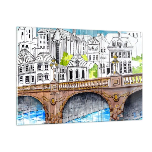Obraz na skle - Město jako malované - 120x80 cm