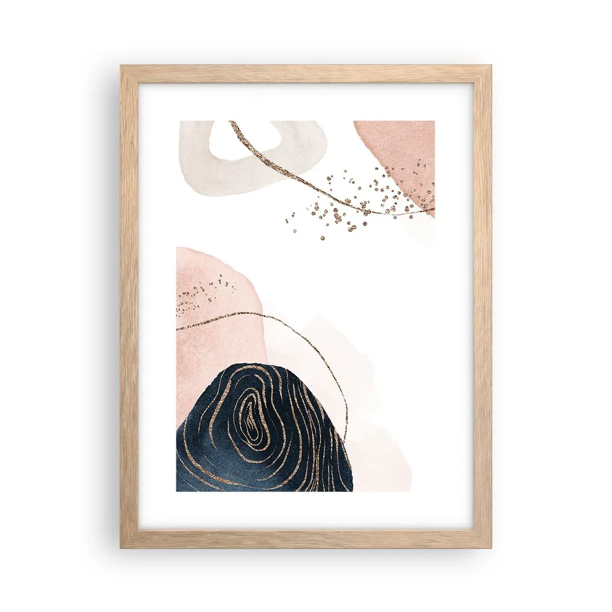 Plakát v rámu světlý dub - Vše plyne - 30x40 cm