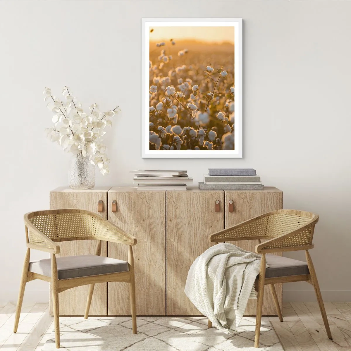 Plakát v bílém rámu - Chlupaté pole - 70x100 cm