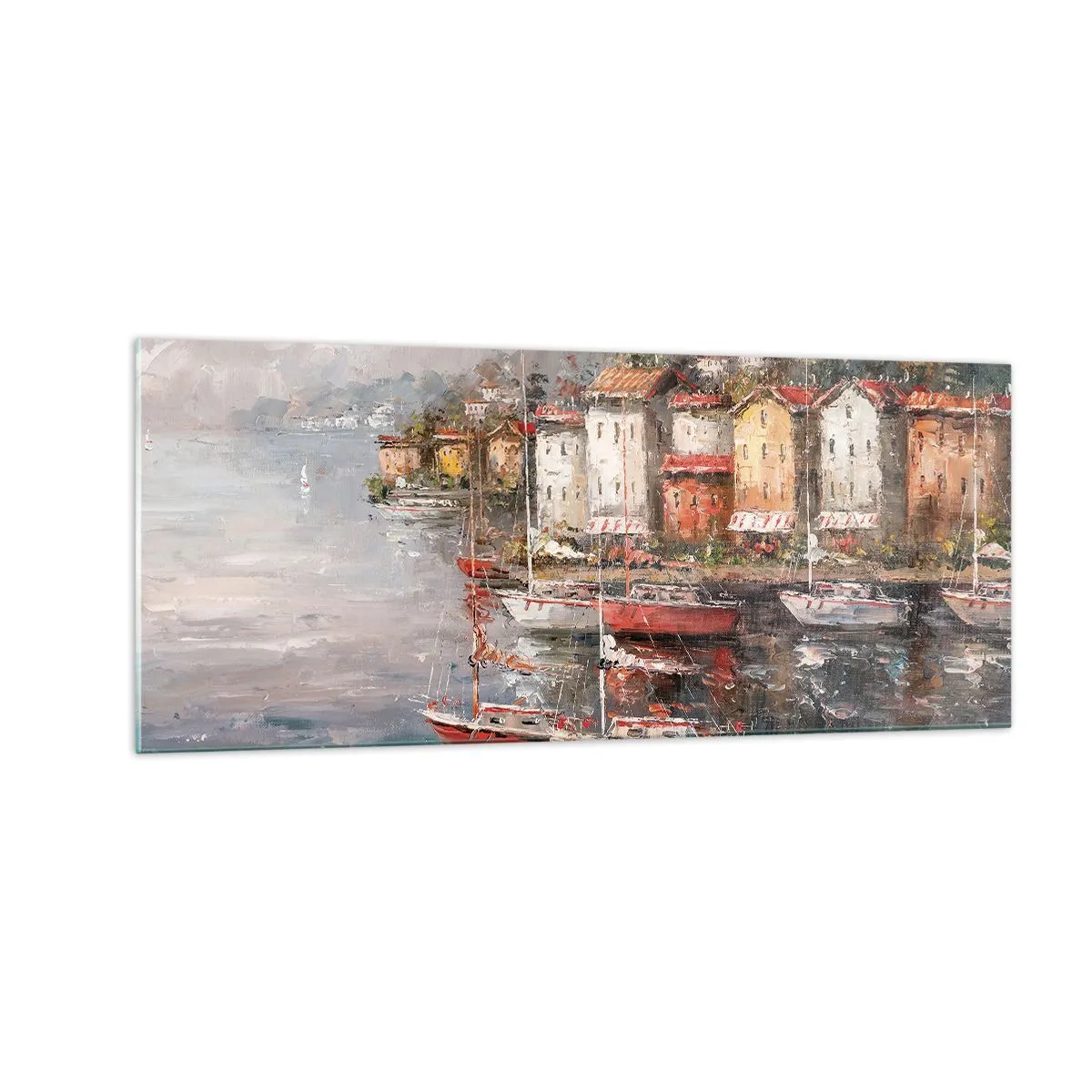 Obraz na skle - Romantický přístav - 100x40 cm