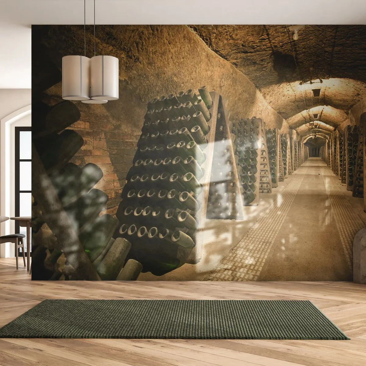 Fototapeta Samolepicí Deluxe Sticker - Narozeniny chuti - Gastronomie, Láhev vína, Vinný sklep - 250x175 cm