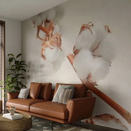 Fototapeta Samolepicí Deluxe Sticker - Jenom objímat - Bavlněný květ, Květ, Bavlněná větvička - 300x210 cm