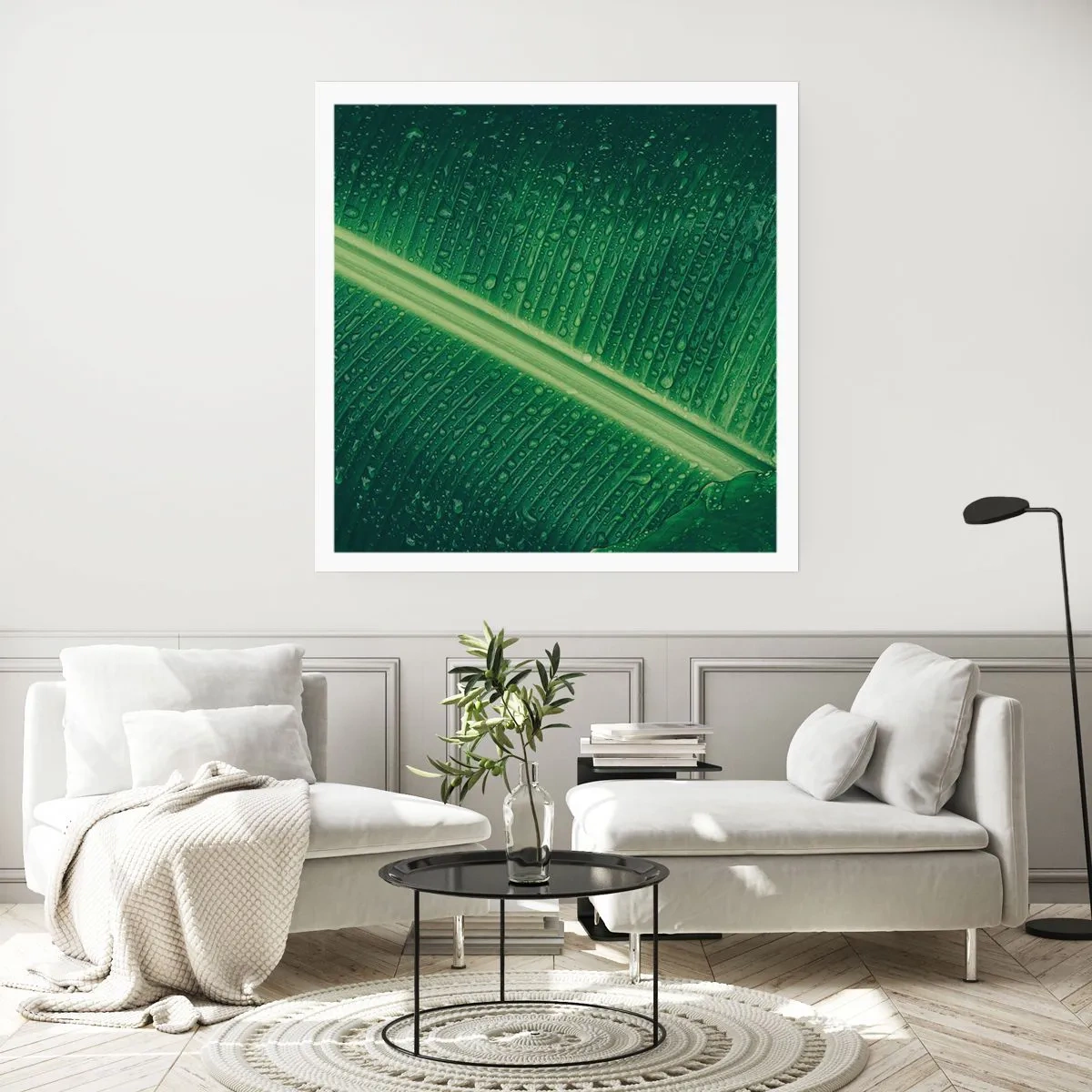 Plakát - Struktura zelené - 40x40 cm