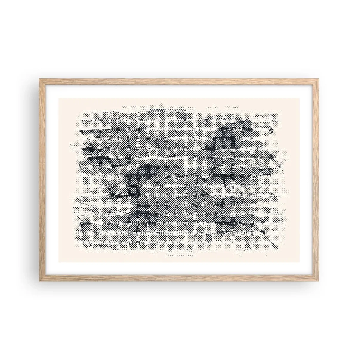 Plakát v rámu světlý dub - Mlžná kompozice - 70x50 cm