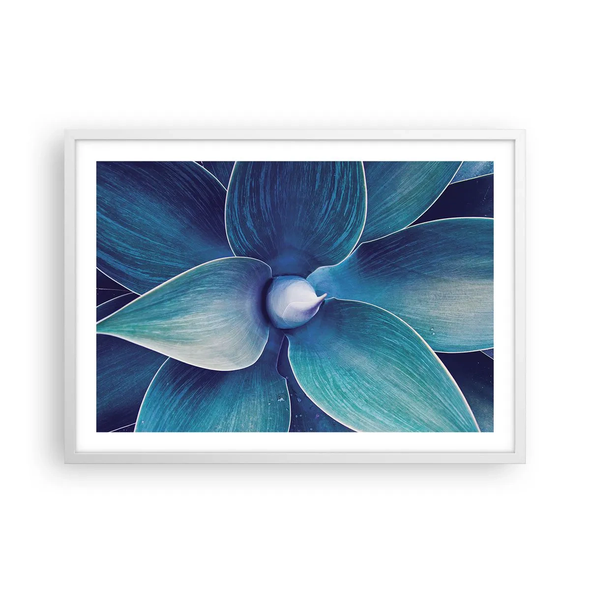 Plakát v bílém rámu - Namodralý od nebe - 70x50 cm