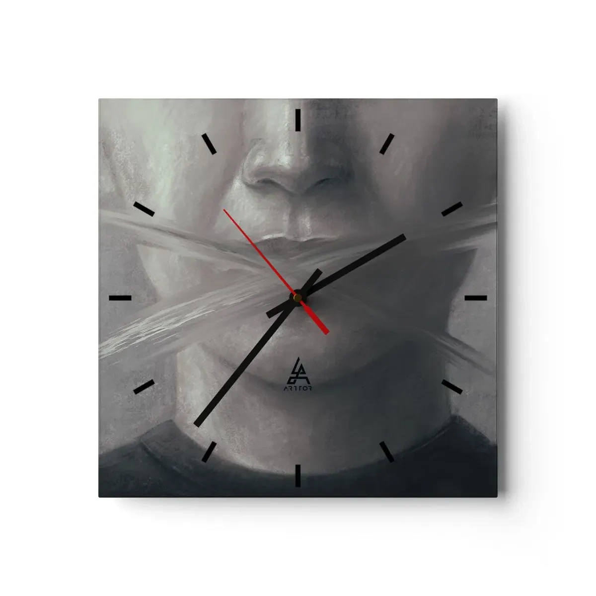 Nástěnné hodiny - Ani slovo - 40x40 cm