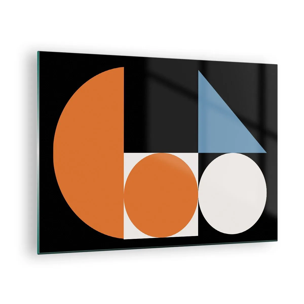Obraz na skle - Geometrické obrazce v abstraktním uspořádání - 70x50cm - Figurínový systém - Moderní nástěnná dekorace do obývacího pokoje a ložnice ARTTOR