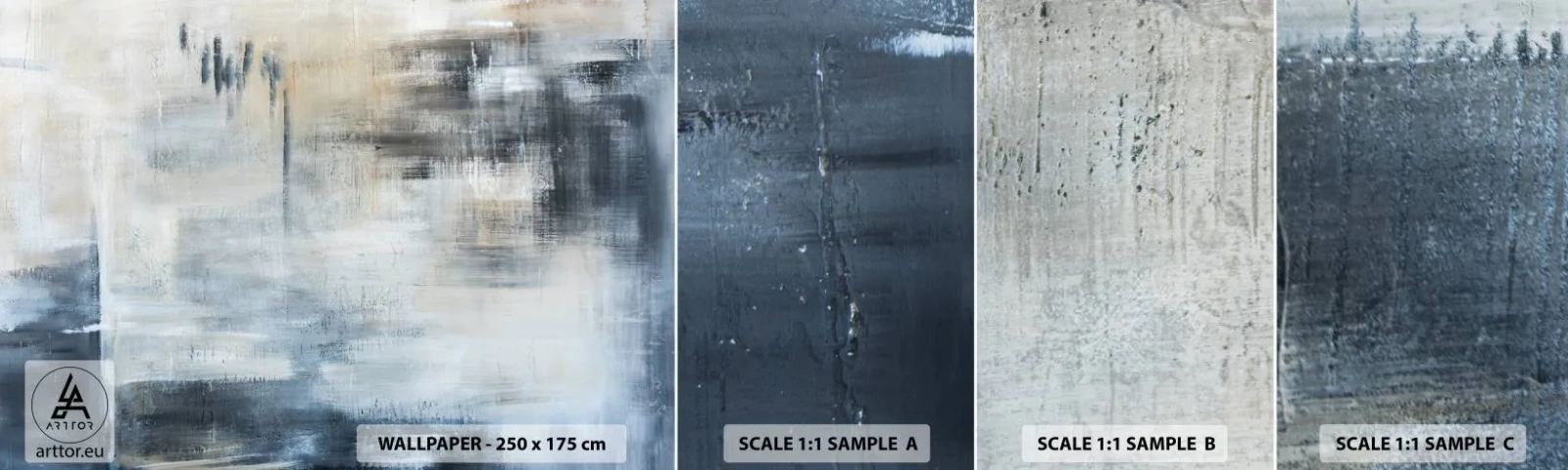 Vzor Fototapety Samolepicí Deluxe Sticker - Za závojem modré - Kus, Abstrakce, Průmyslový - 100x30 cm