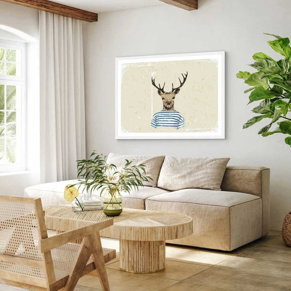 Plakát v bílém rámu - Protože mám rád pruhované košile! - 50x40 cm