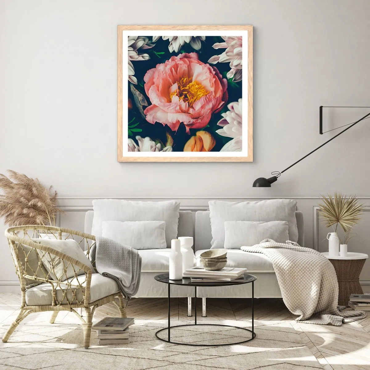 Plakát v rámu světlý dub - S barokním přepychem - 50x50 cm