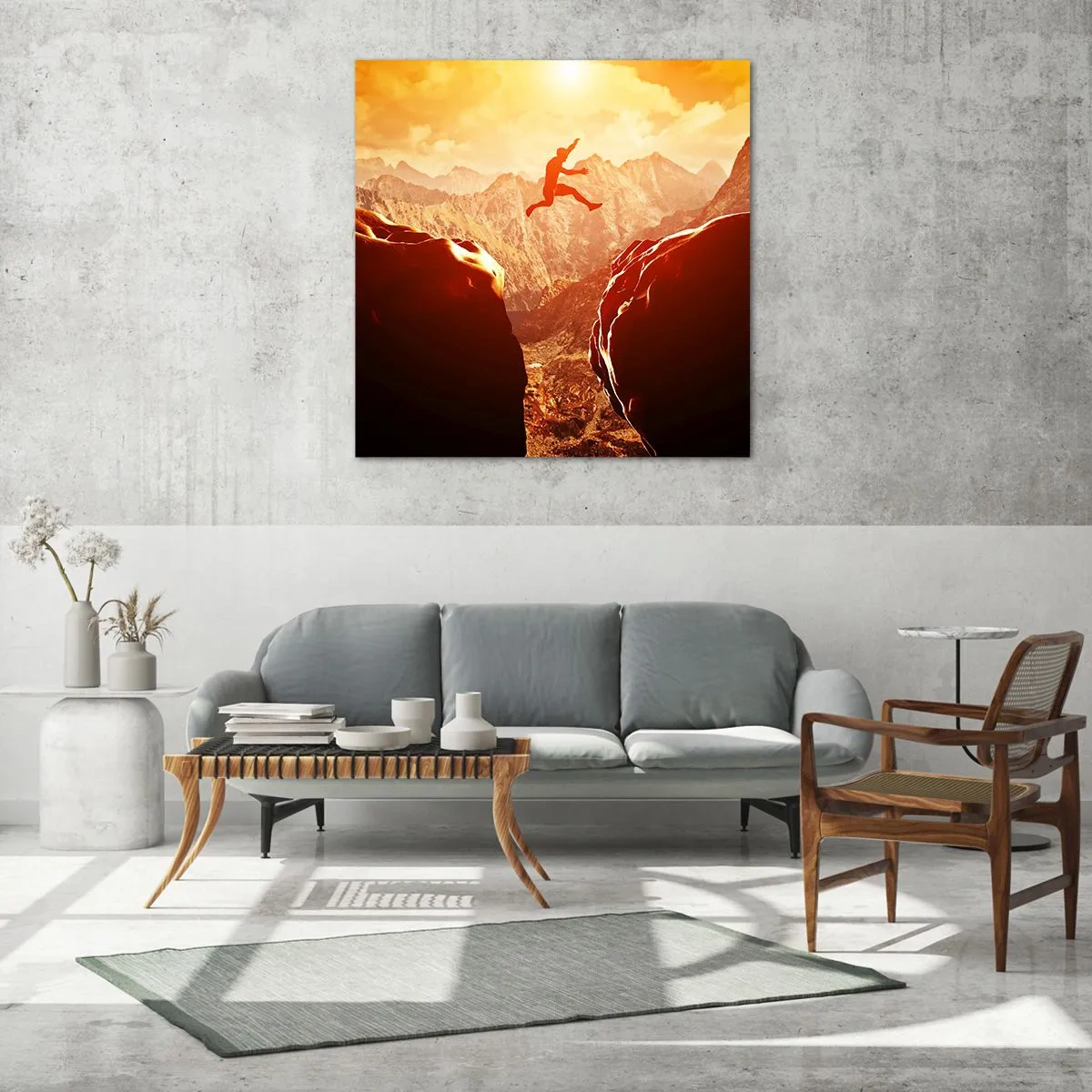 Obraz na skle - Překročením hranic - 70x70 cm