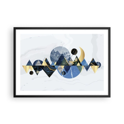 Plakát v černém rámu - Geometrická krajina - 70x50 cm