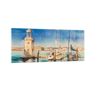 Obraz na skle - Slunečná laguna - 100x40 cm