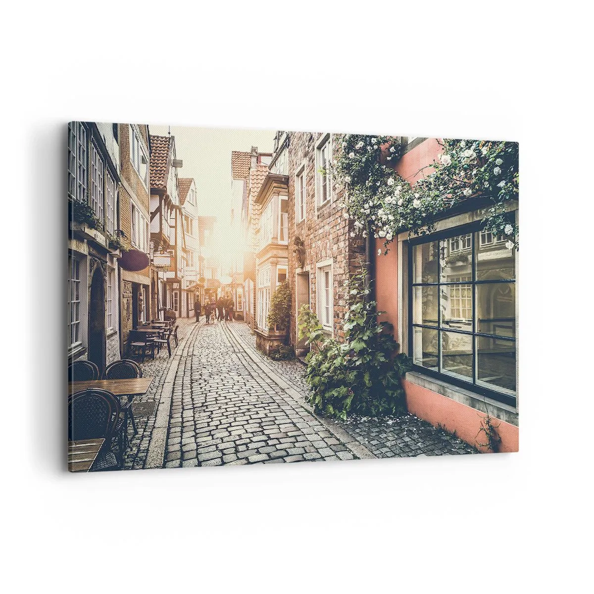 Obraz na plátně - Růžová ulička v růžové září - 120x80 cm