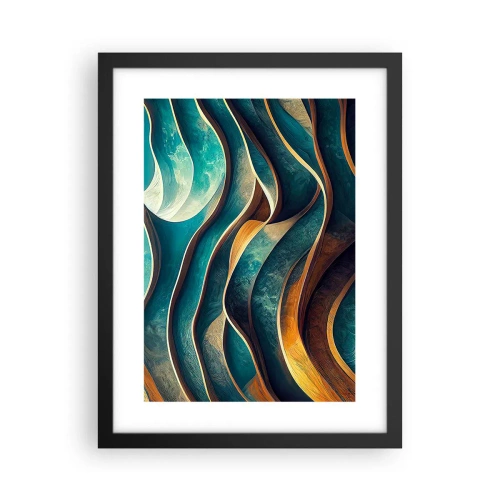 Plakát v černém rámu - Meandry modré - 30x40 cm