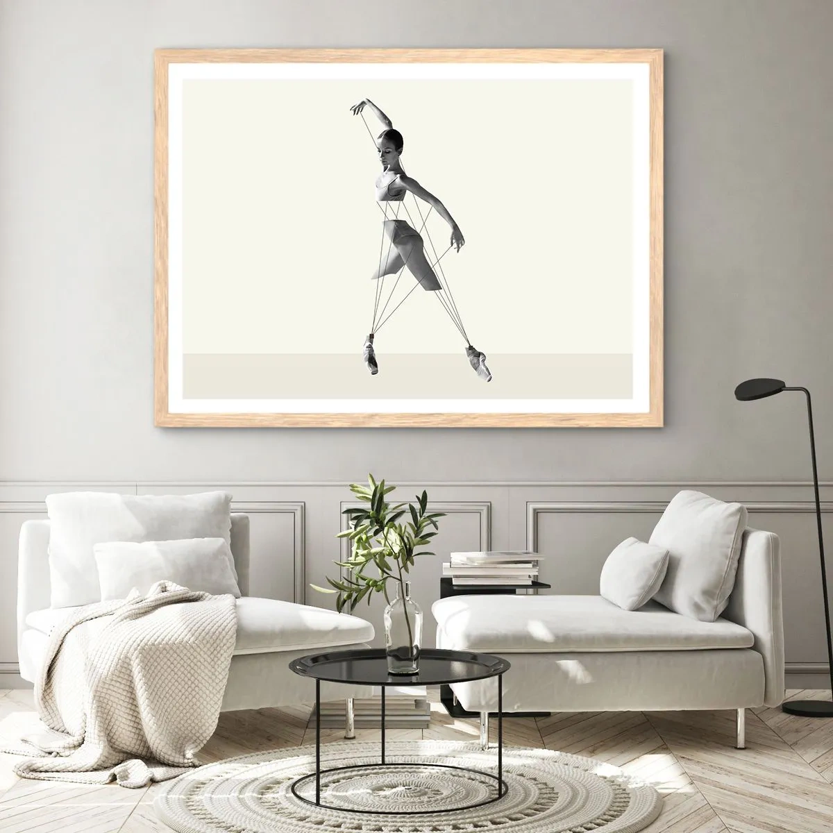 Plakát v rámu světlý dub - V divadle světa - 40x30 cm