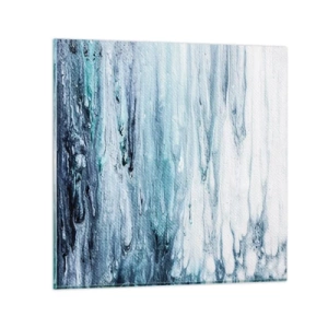 Obraz na skle - Modré rampouchy - 40x40 cm