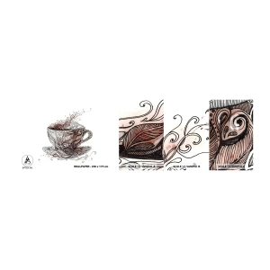 Vzor Fototapety Samolepicí Deluxe Sticker - Čaj dobrý na všechno - Abstrakce, Pohár, Espresso - 100x30 cm