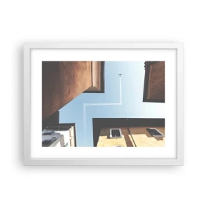 Plakát v bílém rámu - Nad městským labyrintem - 40x30 cm