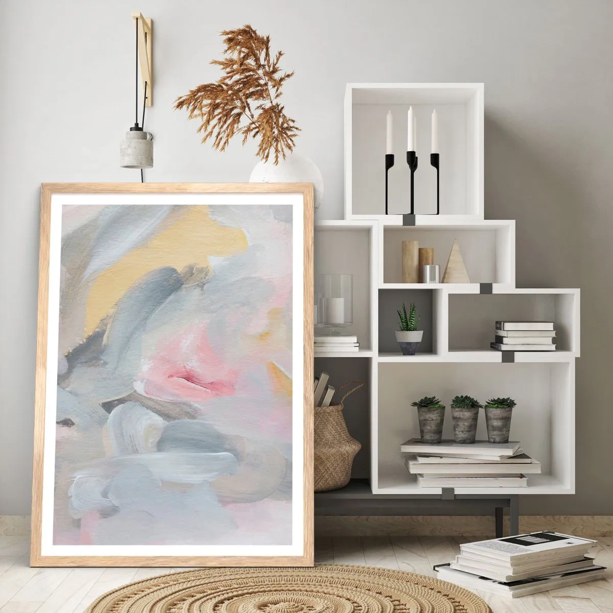 Plakát v rámu světlý dub - V pastelovém světě - 50x70 cm