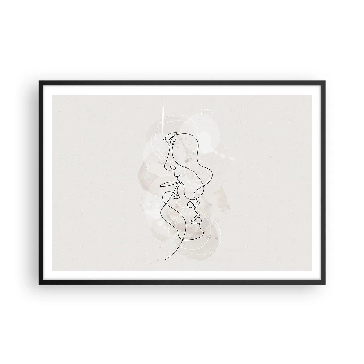 Plakát v černém rámu - Zamotaní v objetí - 100x70 cm