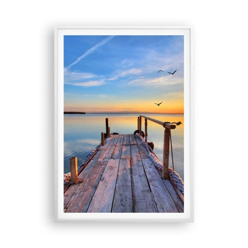 Plakát v bílém rámu - Jít před sebe směrem ke slunci - 70x100 cm