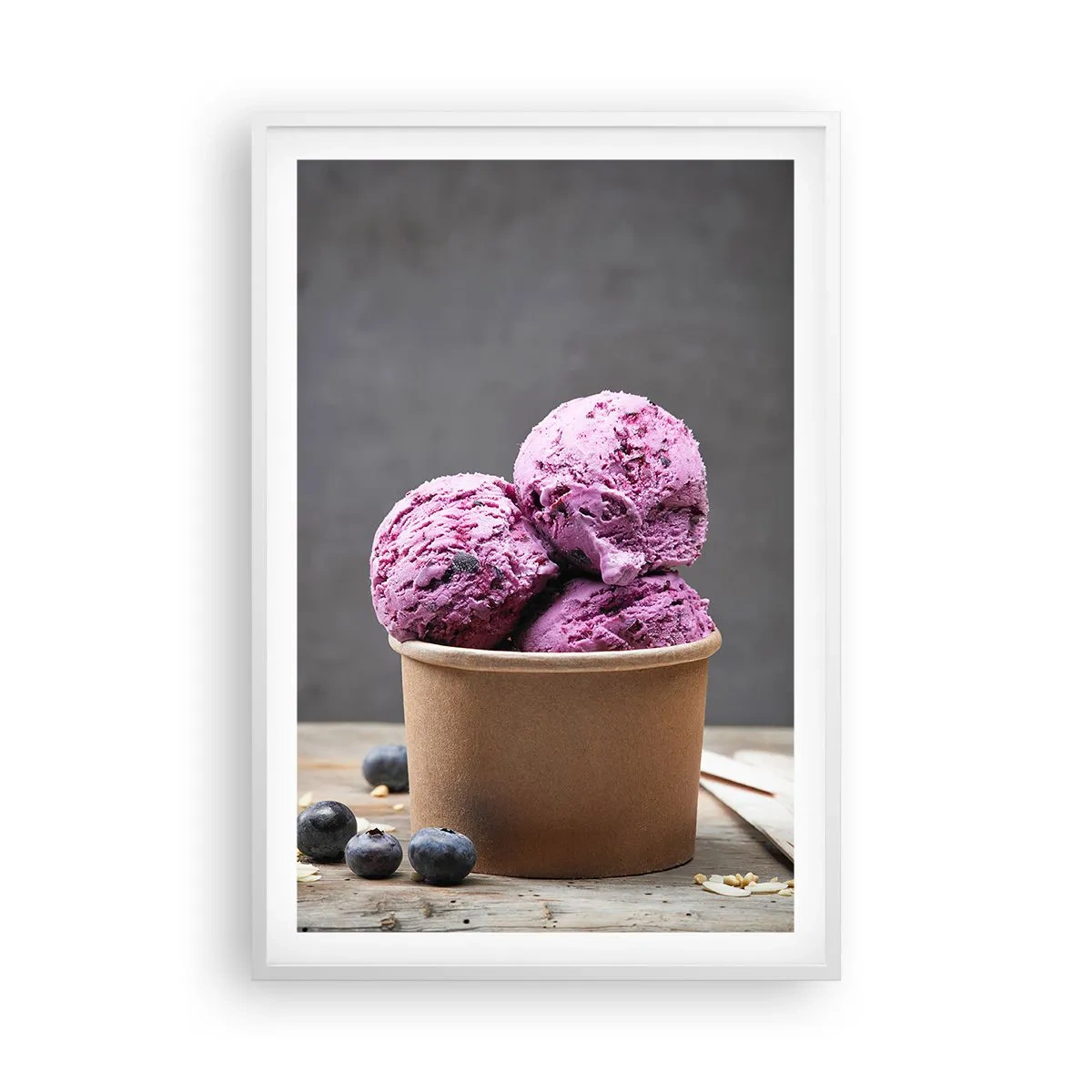 Plakát v bílém rámu - Sladkost a chlad - 61x91 cm