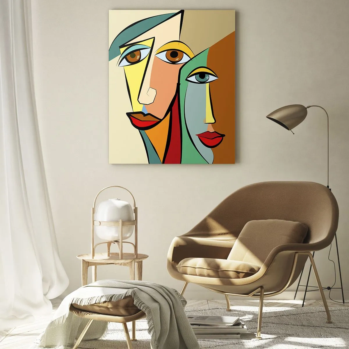 Obraz na skle - Kubistický pár - 80x120 cm