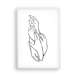 Plakát v bílém rámu - Dobrý dotek - 70x100 cm