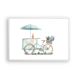 Plakát v bílém rámu - Sladká vzpomínka na léto - 100x70 cm