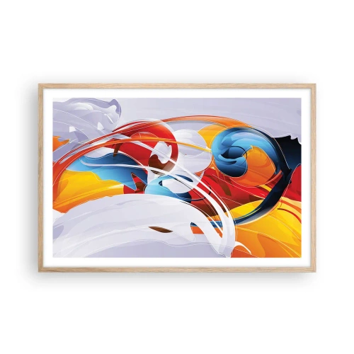 Plakát v rámu světlý dub - Tanec živlů - 91x61 cm